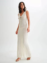 Openwork Sleeveless Maxi Dress OutfitFlow